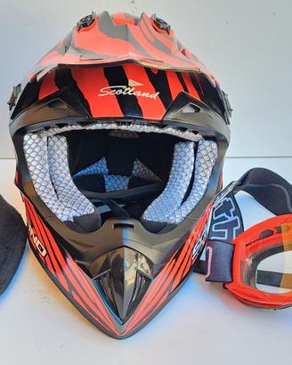 Casco Motocross Scotland + Occhiali Ethen Abbinati