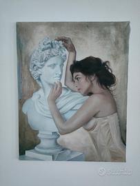 quadro olio su tela "La tenerezza" 55x70