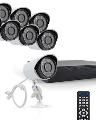 Set 8 videocamere per videosorveglianza