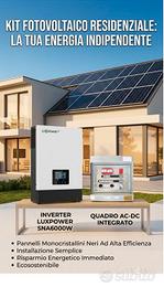 KIT LUXPOWER 6 kW + 14 pannelli + quadri AC-DC