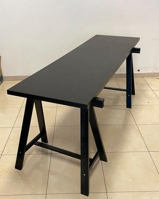Tavolo IKEA nero con 2 cavalletti – 250x60 cm