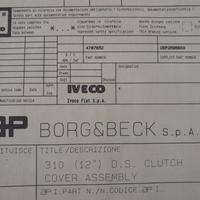AP BORG & BECK-Disegno tecnico originale del 1985