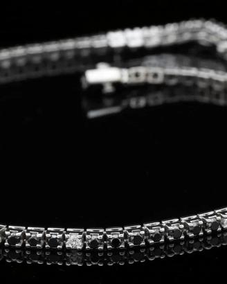 TENNIS BRACCIALE ORO 18KT BRILLANTI NERI E BIANCHI