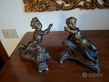 angeli bronzo fermalibri antiquariato