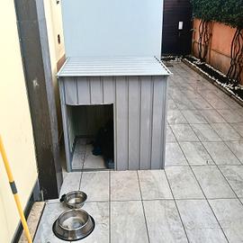 Cuccia Cane Esterno Acciaio Zincato Tetto Grigio 