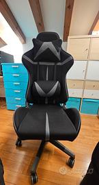 Sedia gaming in Tessuto 