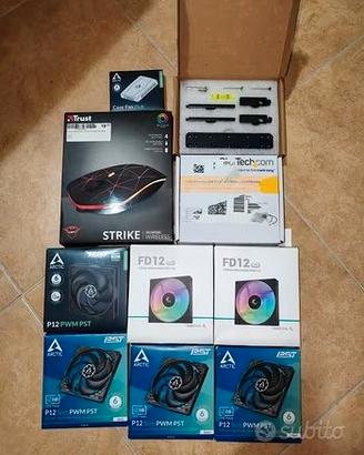 Lotto accessori PC: ventole scheda WiFi 7 e altro