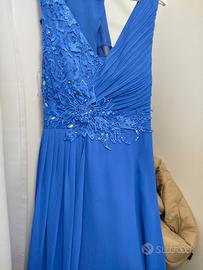 Abito lungo blu royal taglia S/M.
