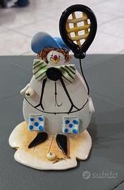 Statuina vintage in porcellana Clown by Zampiva