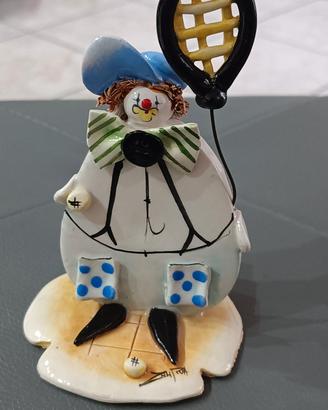 Statuina vintage in porcellana Clown by Zampiva