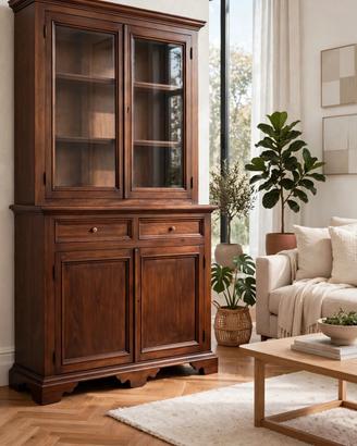 Credenza Vetrina Classica -Noce- 225x160x50