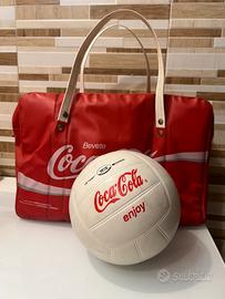 Borsa frigo coca cola + pallone  vintage anni 70