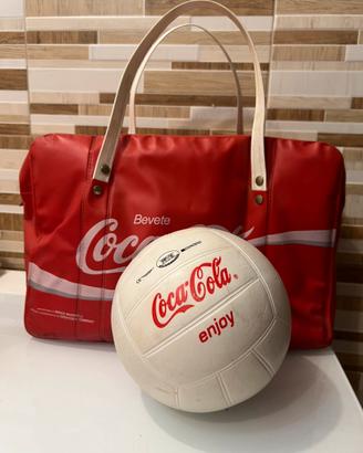 Borsa frigo coca cola + pallone  vintage anni 70