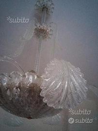 Lampadario in vetro anni 50