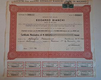 TITOLO AZIONARIO EDOARDO BIANCHI