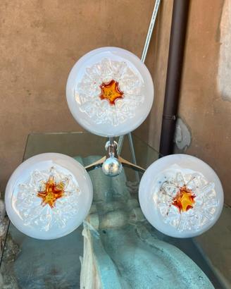 LAMPADARIO SPACE AGE ANNI '70 VETRO MURANO
