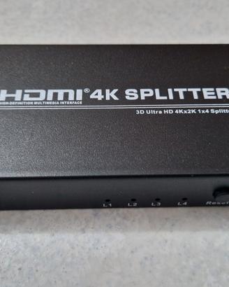 HDMI splitter UHD 4K sdoppiatore segnale 1x4 out
