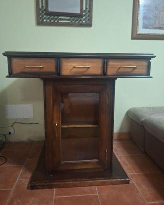 Mobile bar in noce