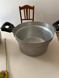 Pentola in alluminio vintage con doppi manici-40cm
