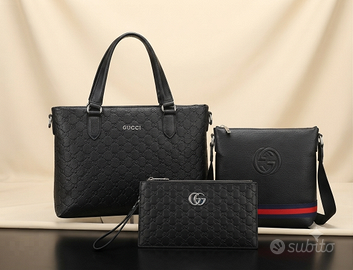 Set Tre Pezzi Gucci - Borsa Tote Tracolla Pochette