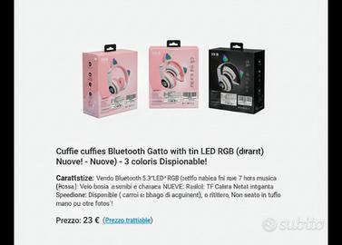 Cuffie per Bambini 3–6 Anni – Design Gatto con Luc