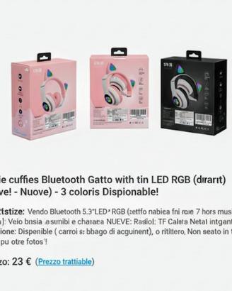 Cuffie per Bambini 3–6 Anni – Design Gatto con Luc