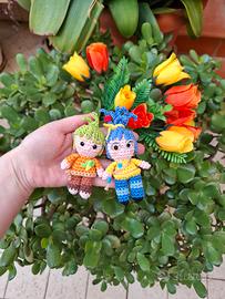 It Takes Two Portachiavi Uncinetto Amigurumi