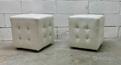 Pouf bianco ecopelle