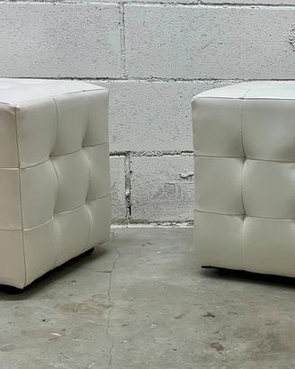 Pouf bianco ecopelle
