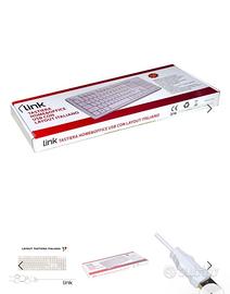 LINK Tastiera Italiana 105 Tasti Colore Bianco CON