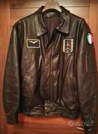 Giubotto pelle aviatore patch Frecce Tricolori