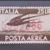 Repubblica 1945/47- posta aerea 25 lire bruno
