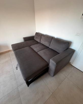 Divano letto angolare con penisola e contenitore