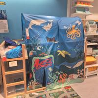 Letto ikea più materasso e tendina