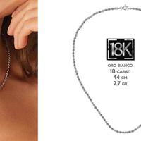Collana funetta  oro bianco  18K 750 nuova
