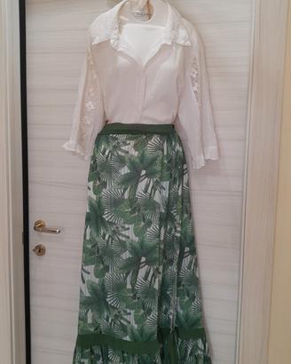 gonna maxi + camicetta  di cotone 