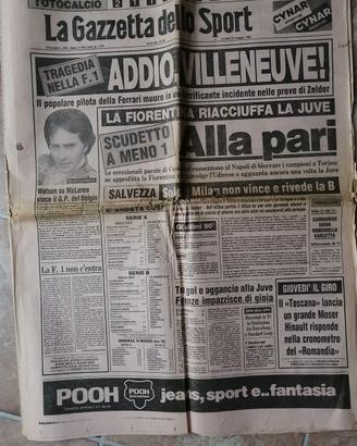 Gazzetta dello sport Addio Villeneuve 