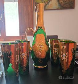 cristallo di Murano  caraffa e Bicchieri anni 50