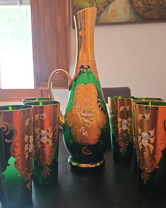 cristallo di Murano  caraffa e Bicchieri anni 50