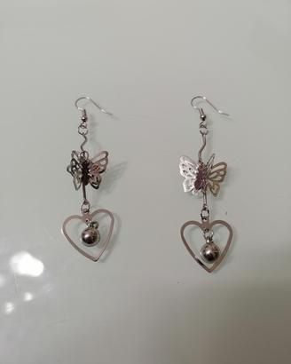 Orecchini cuore farfalla