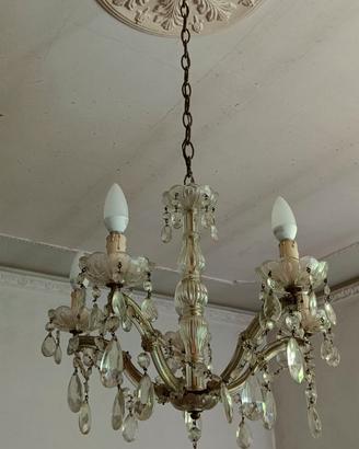 Lampadario vintage in cristallo