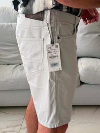 Bermuda Zara Man Nuovi Cartellino Grigio/Panna XL