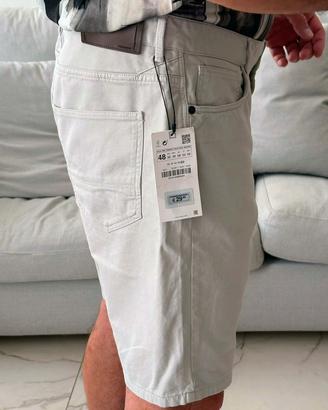 Bermuda Zara Man Nuovi Cartellino Grigio/Panna XL