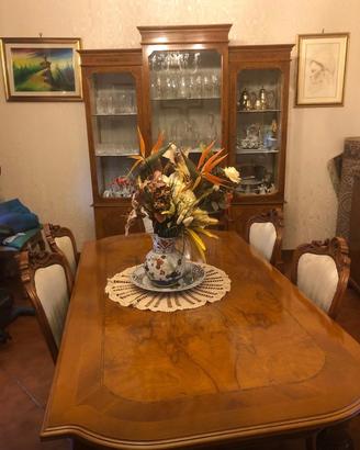 Sala da pranzo completa in legno pregiato stile cl