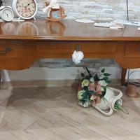 Mobile Scrivania Scrittoio 3 Cassetti Legno Noce