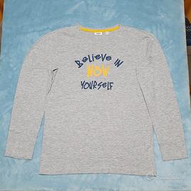 T-shirt maniche lunghe Blukids grigio, 12-13 anni