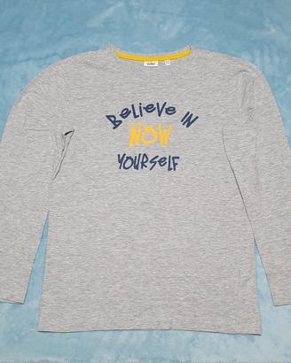 T-shirt maniche lunghe Blukids grigio, 12-13 anni