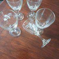 5 bicchierini da liquore o alcolici decorati fiori