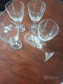 5 bicchierini da liquore o alcolici decorati fiori