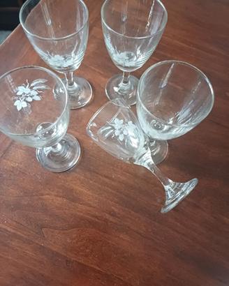 5 bicchierini da liquore o alcolici decorati fiori